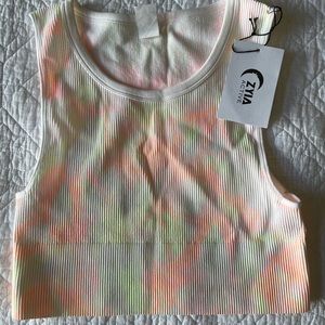 NWT Cropped Ribbed Zyia Tie Dye Tank